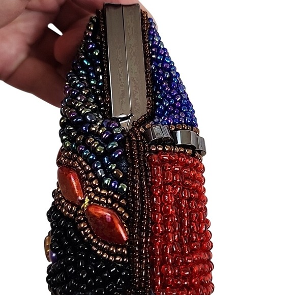 ForNine Beaded Evening Bag Clutch Purse Formal Occasion - Picture 10 of 11